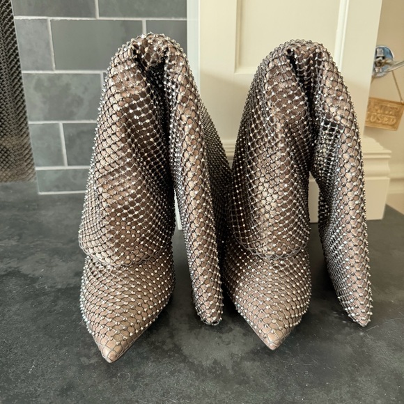 ALDO Rhinestone Mesh Pointed-Toe Knee-High Stiletto Boot - Picture 4 of 4